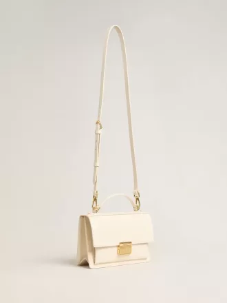 Bolso Venezia en piel acolchada color mantequilla con detalles dorados