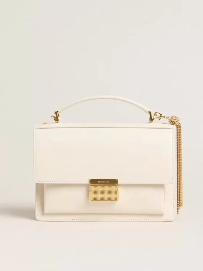 Bolso Venezia en piel acolchada color mantequilla con detalles dorados Bolso Venezia en piel acolchada color mantequilla con detalles dorados
