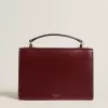 Bolso Venezia en piel bordada burdeos con detalles dorados