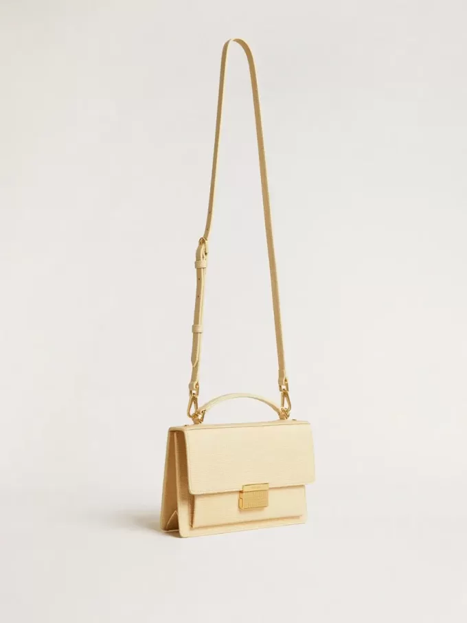 Bolso Venezia en piel con estampado pitón beige y detalles dorados. Bolso Venezia en piel con estampado pitón beige y detalles dorados.