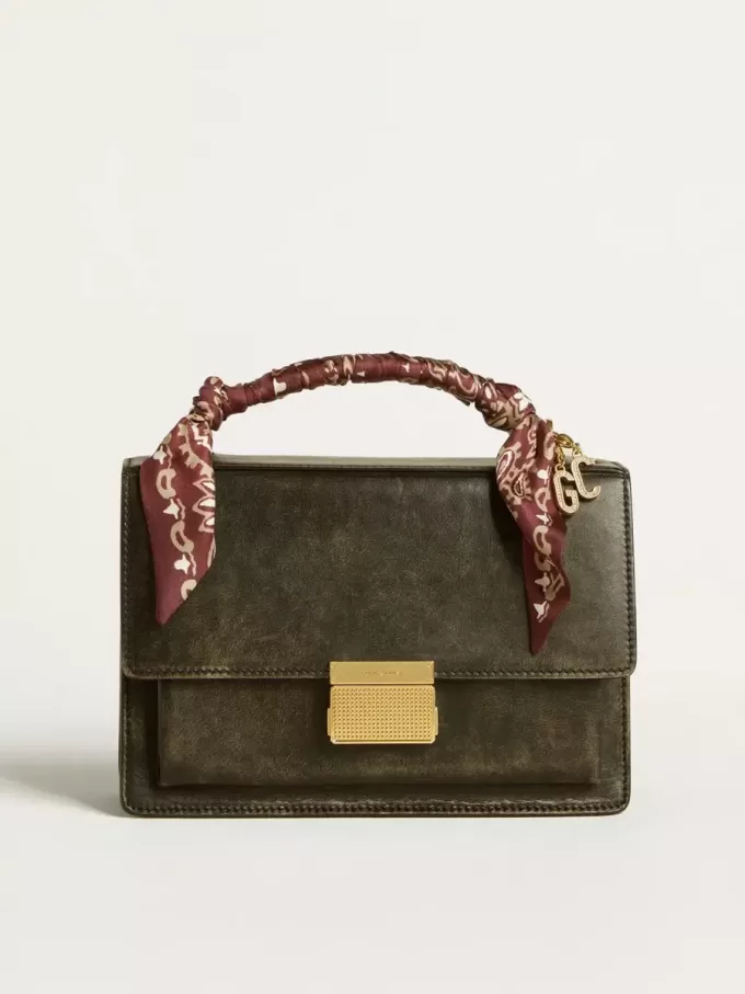 Bolso Venezia en piel envejecida negra con detalles dorados Bolso Venezia en piel envejecida negra con detalles dorados
