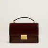 Bolso Venezia en piel laminada marrón oscuro con detalles dorados Bolso Venezia en piel laminada marrón oscuro con detalles dorados