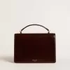 Bolso Venezia en piel laminada marrón oscuro con detalles dorados Bolso Venezia en piel laminada marrón oscuro con detalles dorados