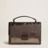 Bolso Venezia en piel metalizada gris antracita con detalles en negro Bolso Venezia en piel metalizada gris antracita con detalles en negro