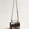 Bolso Venezia en piel metalizada gris antracita con detalles en negro Bolso Venezia en piel metalizada gris antracita con detalles en negro