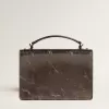 Bolso Venezia en piel metalizada gris antracita con detalles en negro Bolso Venezia en piel metalizada gris antracita con detalles en negro