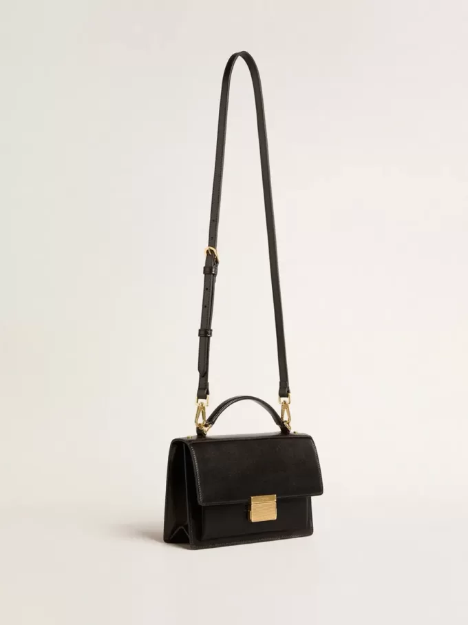 Bolso Venezia en piel negra con detalles dorados Bolso Venezia en piel negra con detalles dorados