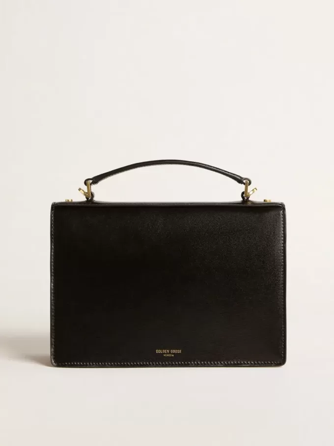 Bolso Venezia en piel negra con detalles dorados Bolso Venezia en piel negra con detalles dorados