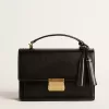 Bolso Venezia en piel negra con detalles dorados Bolso Venezia en piel negra con detalles dorados