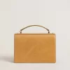Bolso Venezia en piel repujada amarillo ocre con detalles dorados