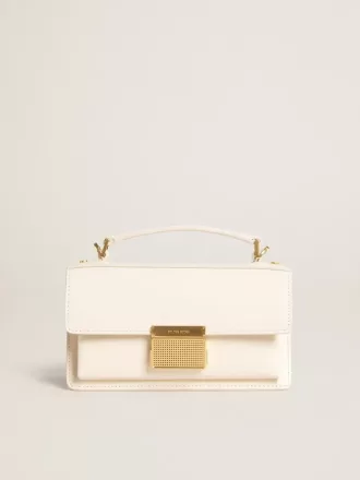 Bolso Venezia pequeño en piel color mantequilla con detalles dorados