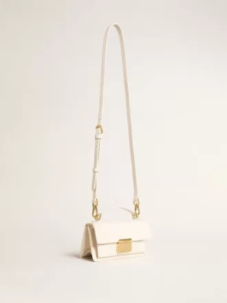 Bolso Venezia pequeño en piel color mantequilla con detalles dorados