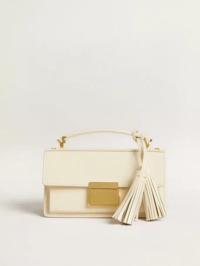 Bolso Venezia pequeño en piel color mantequilla con detalles dorados Bolso Venezia pequeño en piel color mantequilla con detalles dorados