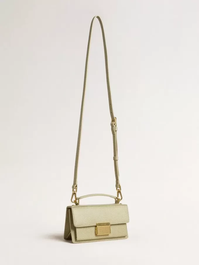 Bolso Venezia pequeño en piel con estampado de pitón verde claro y detalles dorados Bolso Venezia pequeño en piel con estampado de pitón verde claro y detalles dorados
