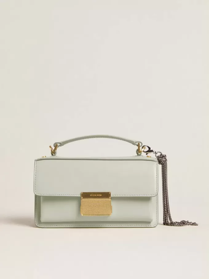 Bolso Venezia pequeño en piel gris mineral con detalles dorados Bolso Venezia pequeño en piel gris mineral con detalles dorados