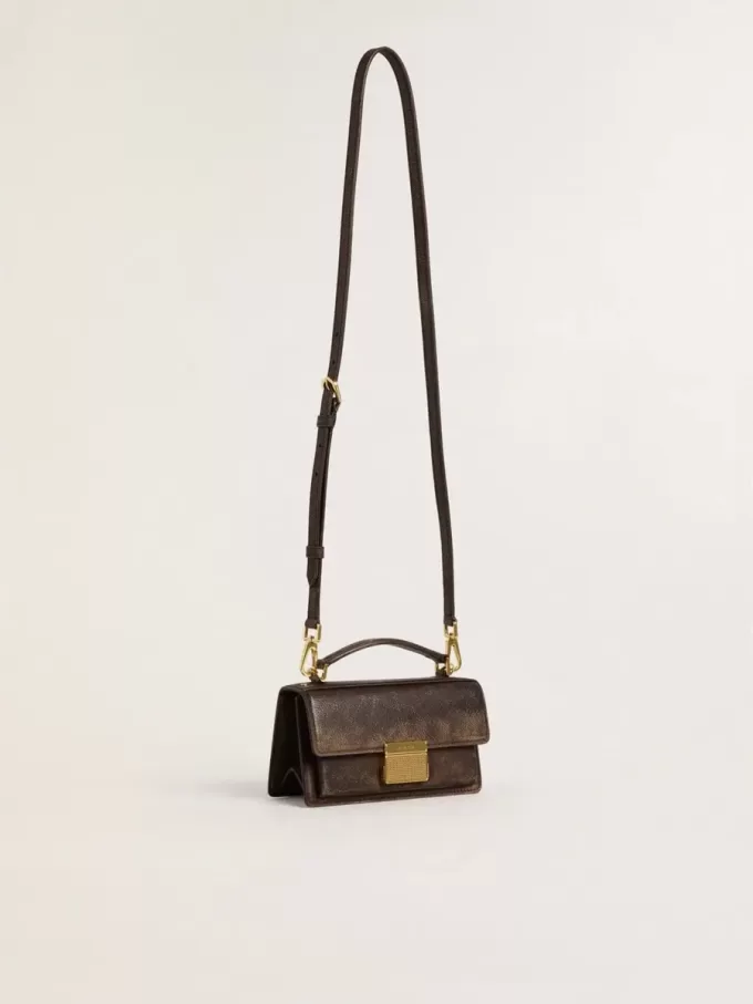 Bolso Venezia pequeño en piel marrón oscuro con hebilla dorada Bolso Venezia pequeño en piel marrón oscuro con hebilla dorada