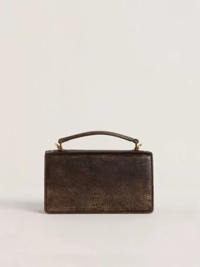 Bolso Venezia pequeño en piel marrón oscuro con hebilla dorada Bolso Venezia pequeño en piel marrón oscuro con hebilla dorada