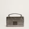 Bolso Venezia pequeño en piel metalizada gris antracita con detalles en negro Bolso Venezia pequeño en piel metalizada gris antracita con detalles en negro