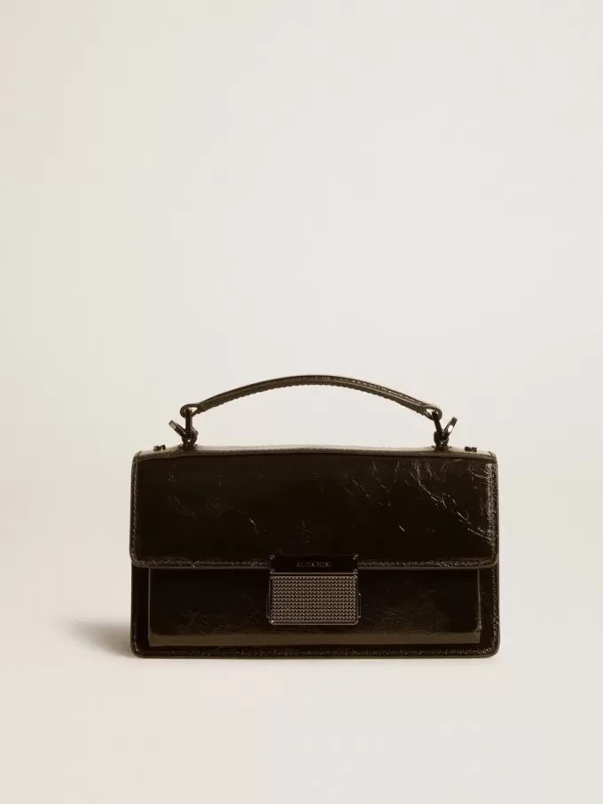 Bolso Venezia pequeño en piel metalizada negra con detalles negros Bolso Venezia pequeño en piel metalizada negra con detalles negros