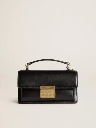 Bolso Venezia pequeño en piel negra con detalles dorados Bolso Venezia pequeño en piel negra con detalles dorados
