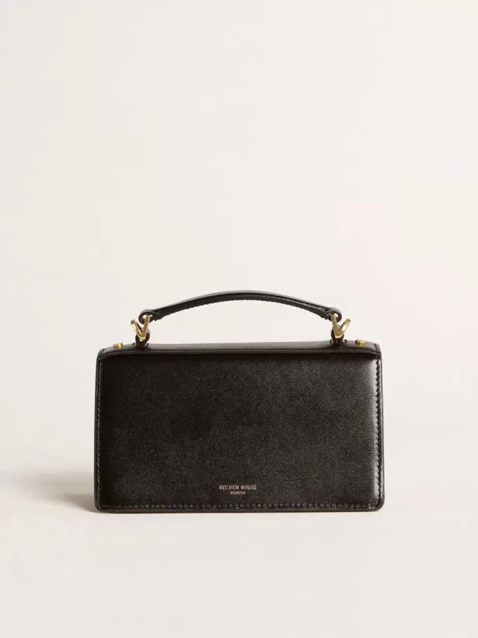 Bolso Venezia pequeño en piel negra con detalles dorados Bolso Venezia pequeño en piel negra con detalles dorados