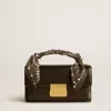Bolso Venezia pequeño en piel negra con pañuelo de seda Bolso Venezia pequeño en piel negra con pañuelo de seda