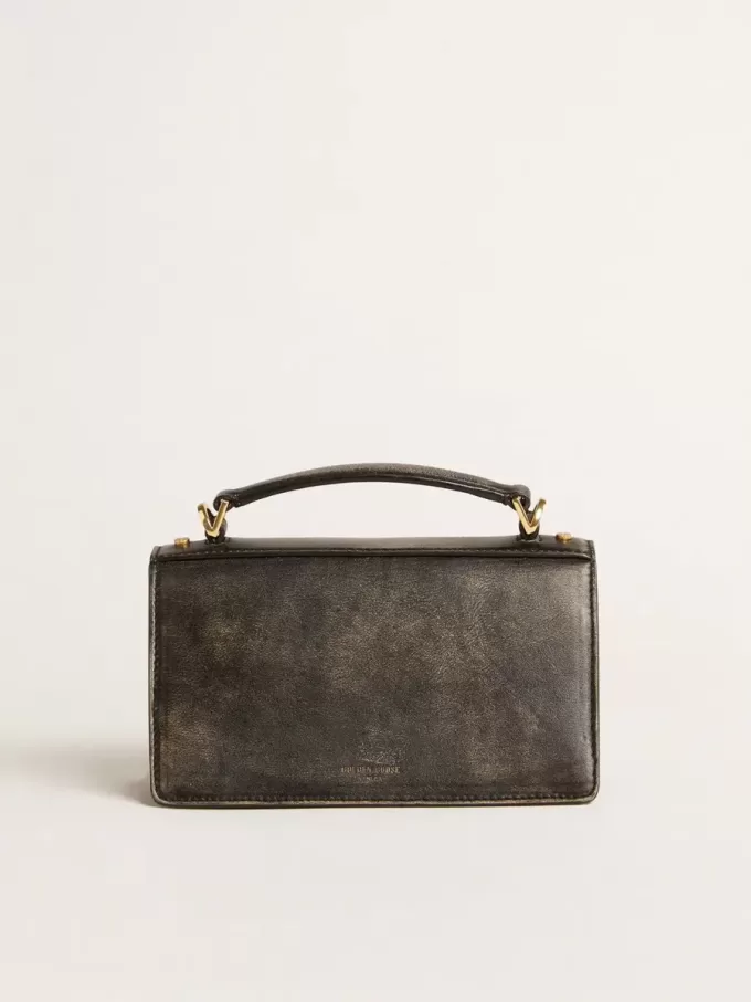 Bolso Venezia pequeño en piel negra desgastada con detalles dorados. Bolso Venezia pequeño en piel negra desgastada con detalles dorados.