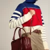 Bolso Vita en piel burdeos con detalles dorados Bolso Vita en piel burdeos con detalles dorados