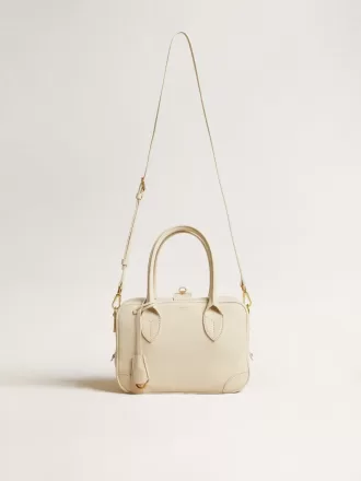 Bolso Vita en piel color mantequilla con detalles dorados