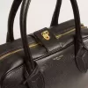 Bolso Vita en piel de oveja negra con detalles dorados
