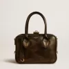 Bolso Vita en piel envejecida negra con detalles dorados Bolso Vita en piel envejecida negra con detalles dorados