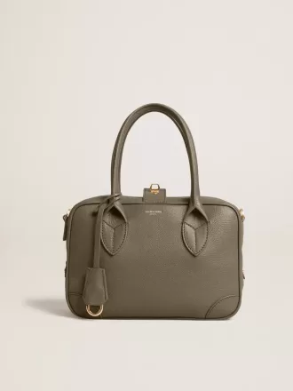 Bolso Vita en piel verde salvia con detalles dorados