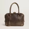 Bolso Vita en piel vintage marrón con detalles dorados Bolso Vita en piel vintage marrón con detalles dorados