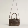 Bolso Vita en piel vintage marrón con detalles dorados Bolso Vita en piel vintage marrón con detalles dorados