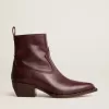 Botas bajas Debbie para mujer en piel burdeos Botas bajas Debbie para mujer en piel burdeos