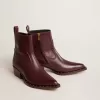 Botas bajas Debbie para mujer en piel burdeos Botas bajas Debbie para mujer en piel burdeos