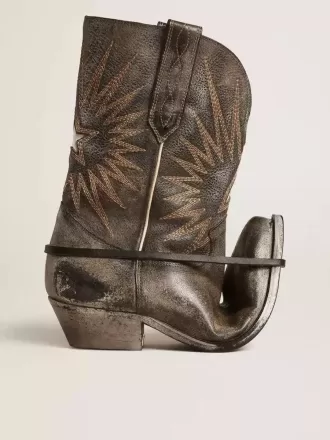 Botas bajas Wish Star para hombre en piel negra con estrella plateada