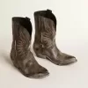 Botas bajas Wish Star para hombre en piel negra con estrella plateada Botas bajas Wish Star para hombre en piel negra con estrella plateada