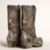Botas bajas Wish Star para hombre en piel negra con estrella plateada Botas bajas Wish Star para hombre en piel negra con estrella plateada
