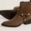 Botas Debbie bajas en ante gris paloma con hebilla extraíble Botas Debbie bajas en ante gris paloma con hebilla extraíble