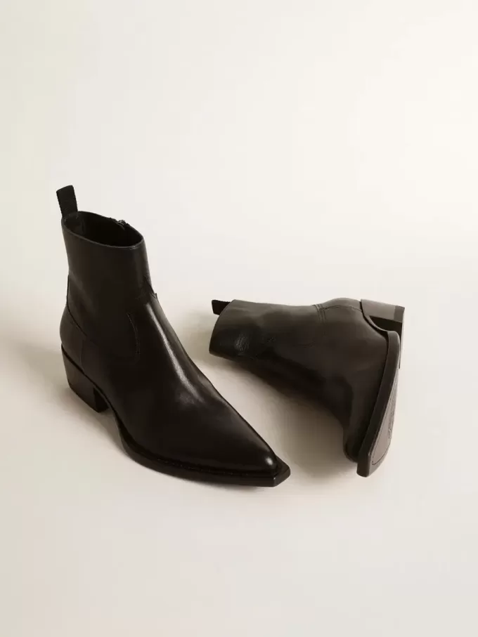 Botas Debbie bajas para hombre en piel negra Botas Debbie bajas para hombre en piel negra
