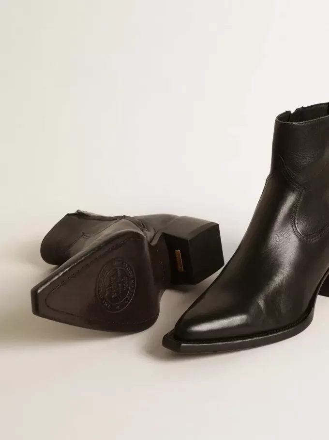 Botas Debbie bajas para hombre en piel negra Botas Debbie bajas para hombre en piel negra
