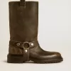 Botas Kurt de piel negra con hebilla plateada Botas Kurt de piel negra con hebilla plateada