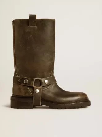 Botas Kurt de piel negra con hebilla plateada