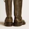 Botas Kurt de piel negra con hebilla plateada Botas Kurt de piel negra con hebilla plateada