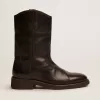 Botas moteras de piel negra Botas moteras de piel negra