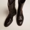 Botas moteras de piel negra Botas moteras de piel negra