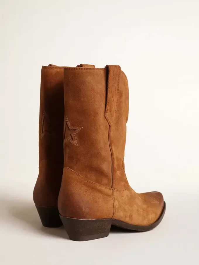Botas Wish Star bajas en ante color coñac con estrella incrustada Botas Wish Star bajas en ante color coñac con estrella incrustada
