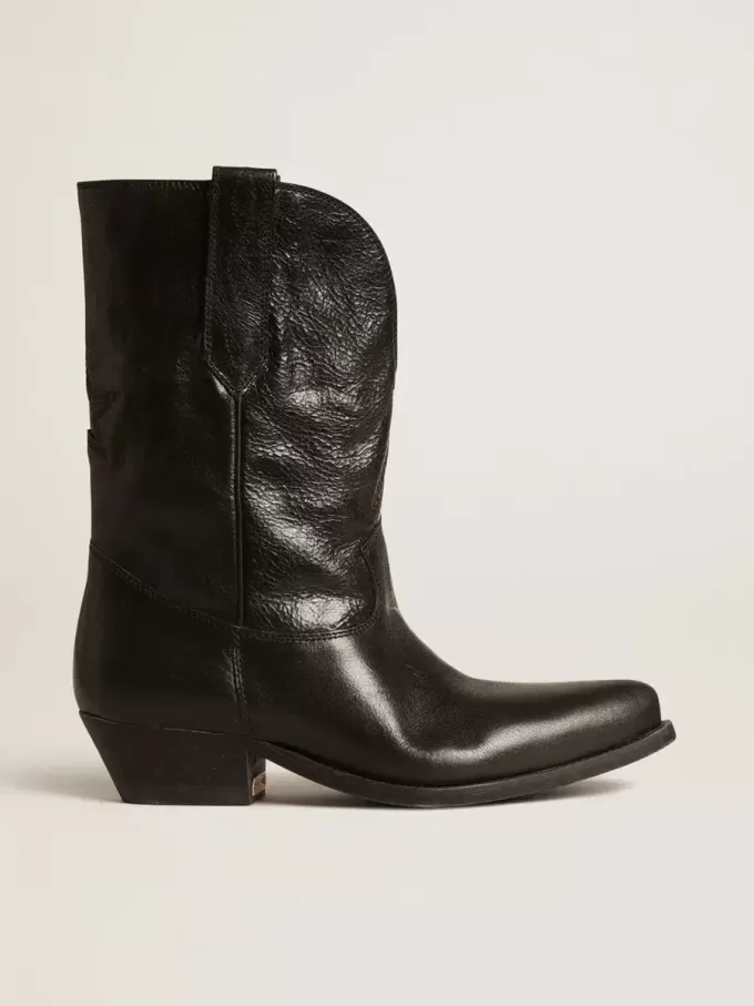 Botas Wish Star bajas en piel negra con estrella negra Botas Wish Star bajas en piel negra con estrella negra