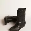 Botas Wish Star bajas en piel negra con estrella negra Botas Wish Star bajas en piel negra con estrella negra